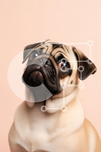 Σετ των 2 Intra Συλλεκτικό Ξύλινο Παζλ Plywood  4mm - Γοητευτικό Πορτρέτο Pug Σε Ξύλινο Κουτί - Διαστάσεις: 10x10 cm – 25 κομμάτια