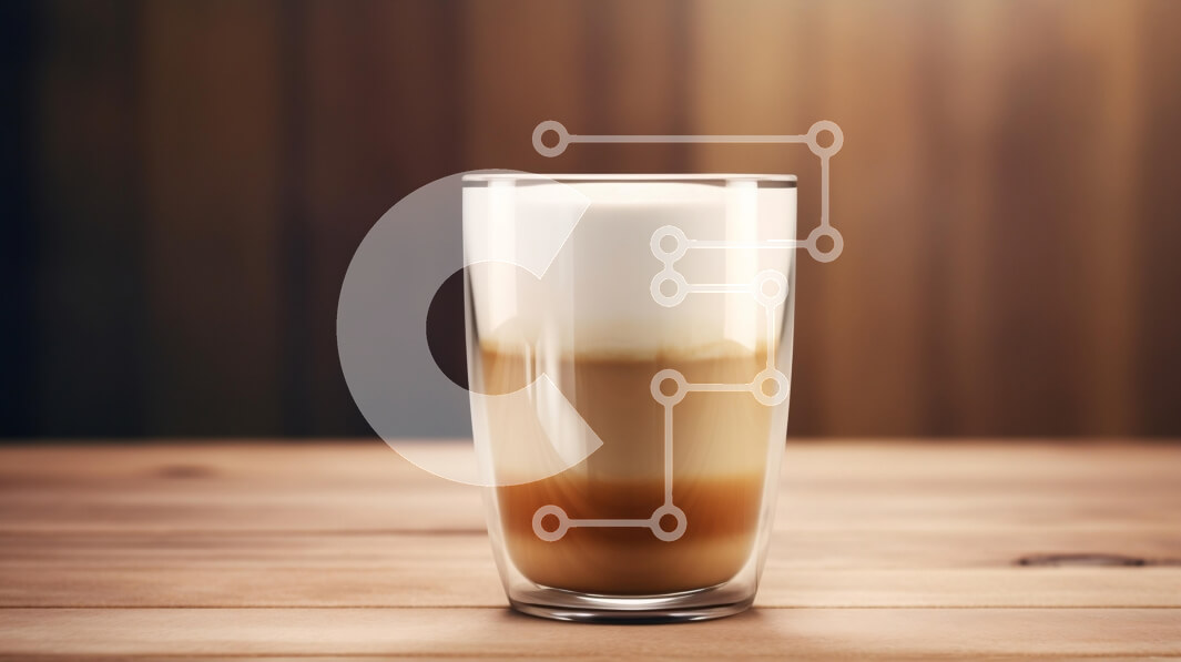 Σετ των 2 Intra Συλλεκτικό Ξύλινο Παζλ Plywood  4mm - Πολυεπίπεδος καφές σε ένα ποτήρι σε ένα ξύλινο τραπέζι Σε Ξύλινο Κουτί - Διαστάσεις: 10x10 cm – 25 κομμάτια