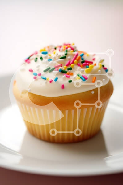 Σετ των 2 Intra Συλλεκτικό Ξύλινο Παζλ Plywood  4mm - Λαχταριστό cupcake με πολύχρωμα ψεκάσματα Σε Ξύλινο Κουτί - Διαστάσεις: 10x10 cm – 25 κομμάτια