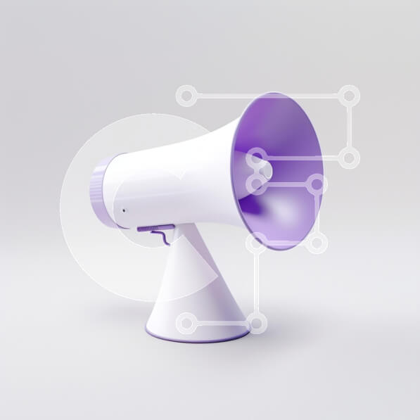 Intra Συλλεκτικό Ξύλινο Παζλ Plywood  4mm - Μοντέρνο Μωβ και Λευκό Μεγάφωνο Σε Ξύλινο Κουτί - Διαστάσεις: 10x10 cm – 25 κομμάτια