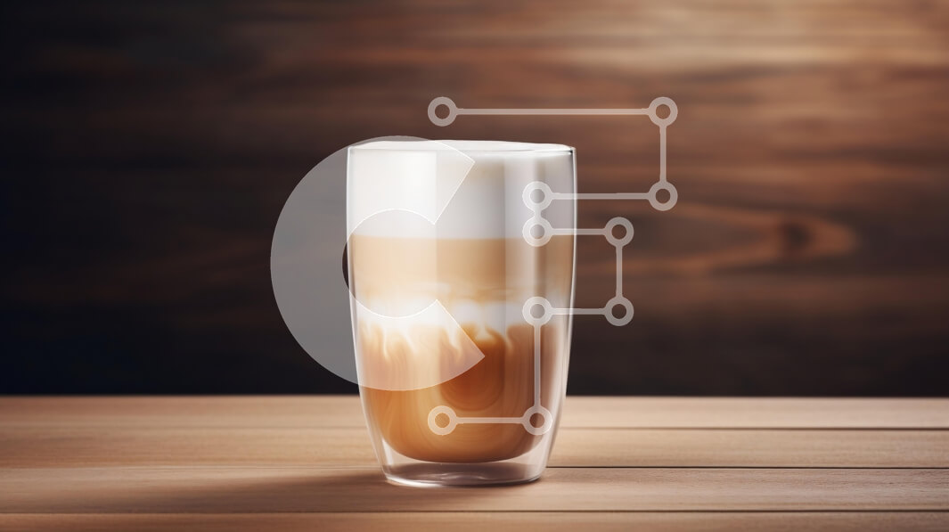 Σετ των 2 Intra Συλλεκτικό Ξύλινο Παζλ Plywood  4mm - Latte σε ένα ποτήρι σε ένα ξύλινο τραπέζι Σε Ξύλινο Κουτί - Διαστάσεις: 10x10 cm – 25 κομμάτια