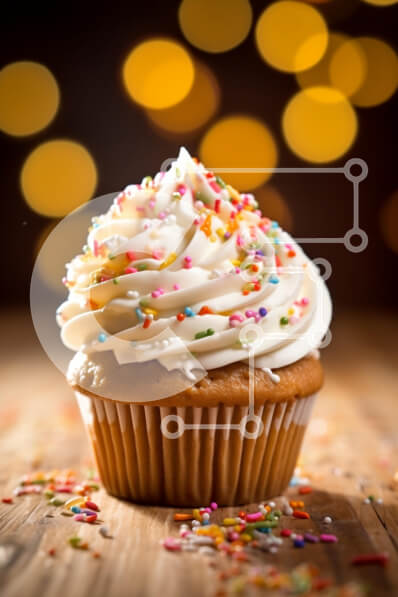 Σετ των 2 Intra Συλλεκτικό Ξύλινο Παζλ Plywood  4mm - Λαχταριστό cupcake με παγωμένο και πασπάλισμα Σε Ξύλινο Κουτί - Διαστάσεις: 10x10 cm – 25 κομμάτια