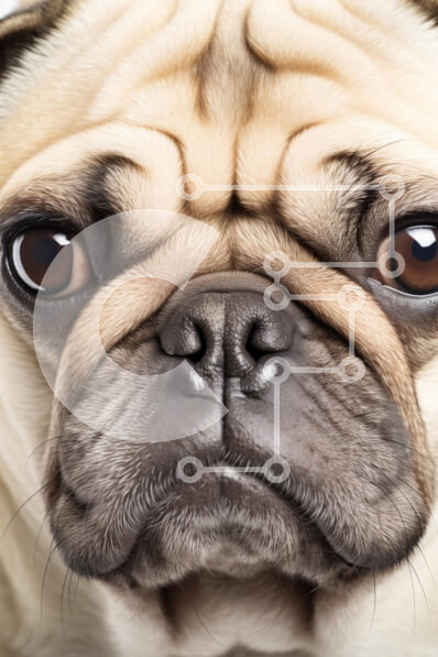 Σετ των 2 Intra Συλλεκτικό Ξύλινο Παζλ Plywood  4mm - Κοντινό πλάνο πορτρέτο ενός σκύλου πατημασιά Σε Ξύλινο Κουτί - Διαστάσεις: 10x10 cm – 25 κομμάτια