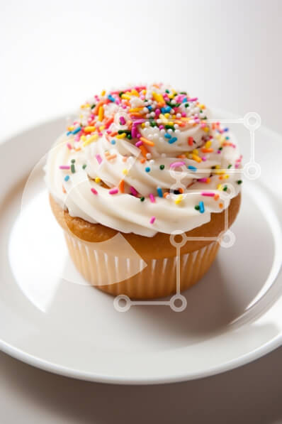 Σετ των 2 Intra Συλλεκτικό Ξύλινο Παζλ Plywood  4mm - Νόστιμο cupcake με ψεκασμούς σε λευκό πιάτο Σε Ξύλινο Κουτί - Διαστάσεις: 10x10 cm – 25 κομμάτια