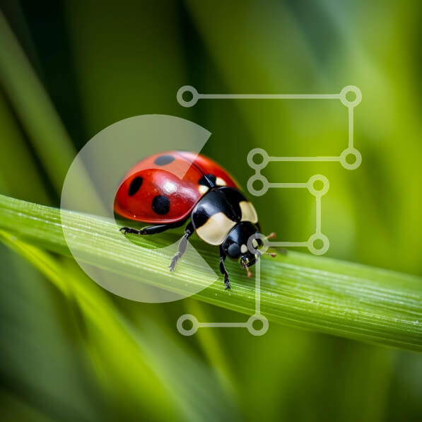 Intra Συλλεκτικό Ξύλινο Παζλ Plywood  4mm - Κοντινό πλάνο μιας πασχαλίτσας στο γρασίδι Σε Ξύλινο Κουτί - Διαστάσεις: 10x10 cm – 25 κομμάτια