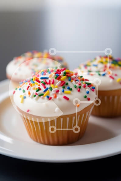 Σετ των 2 Intra Συλλεκτικό Ξύλινο Παζλ Plywood  4mm - Cupcakes με sprinkles Σε Ξύλινο Κουτί - Διαστάσεις: 10x10 cm – 25 κομμάτια