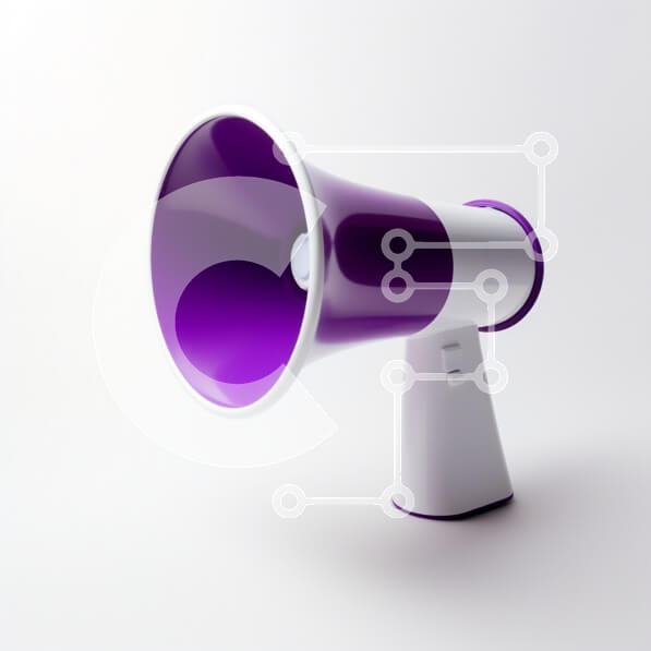 Intra Συλλεκτικό Ξύλινο Παζλ Plywood  4mm - Μωβ και Λευκό Μεγάφωνο Σε Ξύλινο Κουτί - Διαστάσεις: 10x10 cm – 25 κομμάτια