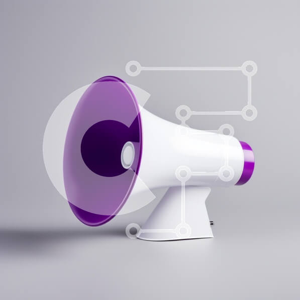 Intra Συλλεκτικό Ξύλινο Παζλ Plywood  4mm - Μοντέρνο μεγάφωνο σε λευκό και μωβ Σε Ξύλινο Κουτί - Διαστάσεις: 10x10 cm – 25 κομμάτια