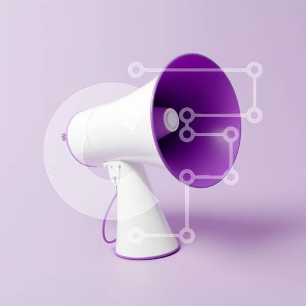 Intra Συλλεκτικό Ξύλινο Παζλ Plywood  4mm - Πολύχρωμο μεγάφωνο σε μωβ φόντο Σε Ξύλινο Κουτί - Διαστάσεις: 10x10 cm – 25 κομμάτια