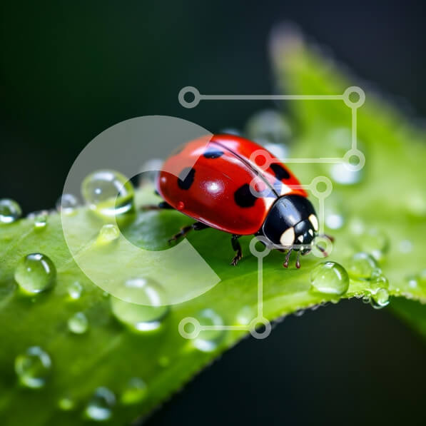 Intra Συλλεκτικό Ξύλινο Παζλ Plywood  4mm - Κοντινό πλάνο μιας πασχαλίτσας σε ένα φύλλο Σε Ξύλινο Κουτί - Διαστάσεις: 10x10 cm – 25 κομμάτια