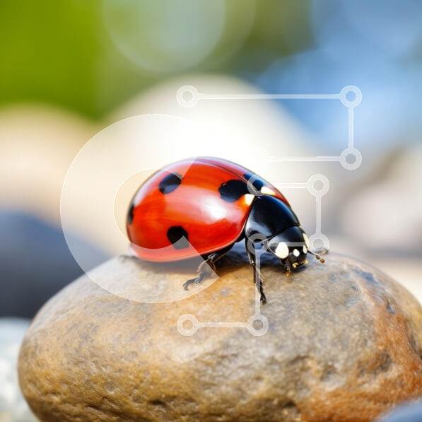 Intra Συλλεκτικό Ξύλινο Παζλ Plywood  4mm - Κοντινό πλάνο μιας πασχαλίτσας σε μια πέτρα Σε Ξύλινο Κουτί - Διαστάσεις: 10x10 cm – 25 κομμάτια