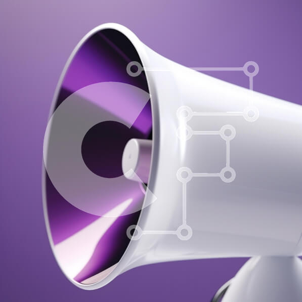 Intra Συλλεκτικό Ξύλινο Παζλ Plywood  4mm - Κοντινό πλάνο ενός λευκού μεγάφωνου με μωβ εσωτερικό Σε Ξύλινο Κουτί - Διαστάσεις: 10x10 cm – 25 κομμάτια