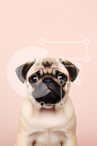 Σετ των 2 Intra Συλλεκτικό Ξύλινο Παζλ Plywood  4mm - Χαριτωμένο σκυλί πατημασιά με απαλό ροζ φόντο Σε Ξύλινο Κουτί - Διαστάσεις: 10x10 cm – 25 κομμάτια