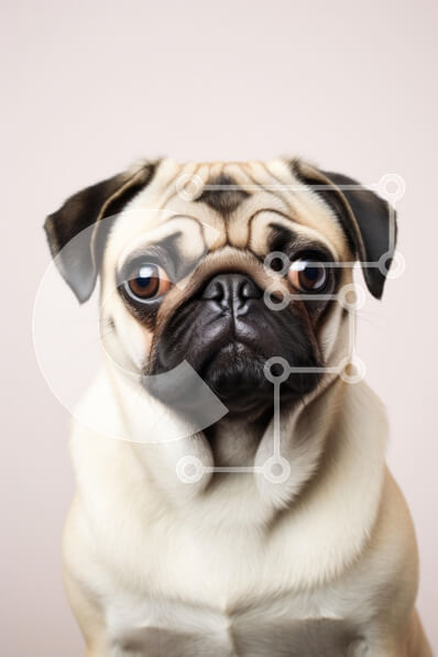 Σετ των 2 Intra Συλλεκτικό Ξύλινο Παζλ Plywood  4mm - Close-up πορτρέτο ενός σκύλου πατημασιά Σε Ξύλινο Κουτί - Διαστάσεις: 10x10 cm – 25 κομμάτια