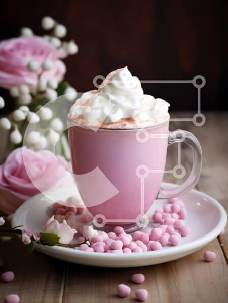 Σετ των 2 Intra Συλλεκτικό Ξύλινο Παζλ Plywood  4mm - Ροζ ρόφημα με σαντιγί και καραμέλες Σε Ξύλινο Κουτί - Διαστάσεις: 10x10 cm – 25 κομμάτια