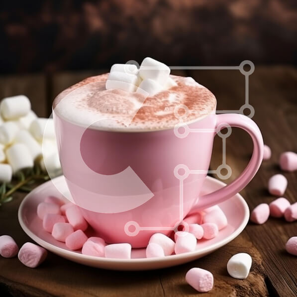 Σετ των 2 Intra Συλλεκτικό Ξύλινο Παζλ Plywood  4mm - Ζεστή σοκολάτα με Marshmallows Σε Ξύλινο Κουτί - Διαστάσεις: 10x10 cm – 25 κομμάτια