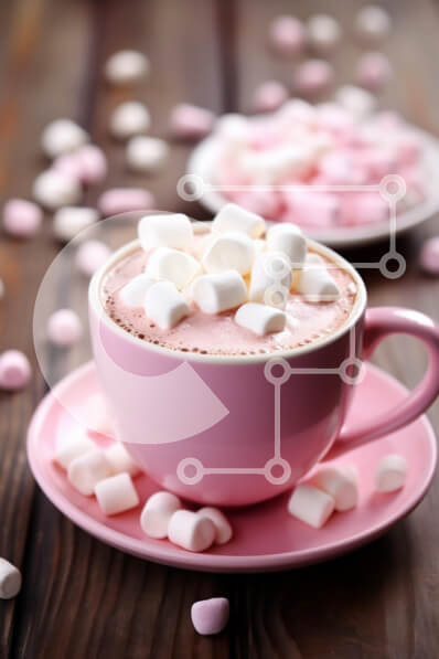 Σετ των 2 Intra Συλλεκτικό Ξύλινο Παζλ Plywood  4mm - Λαχταριστή ζεστή σοκολάτα με Marshmallows Σε Ξύλινο Κουτί - Διαστάσεις: 10x10 cm – 25 κομμάτια