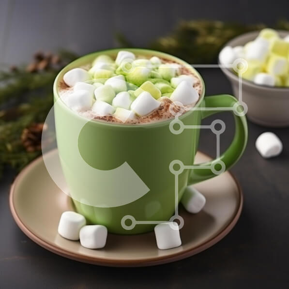 Σετ των 2 Intra Συλλεκτικό Ξύλινο Παζλ Plywood  4mm - Ζεστή ζεστή σοκολάτα με Marshmallows Σε Ξύλινο Κουτί - Διαστάσεις: 10x10 cm – 25 κομμάτια