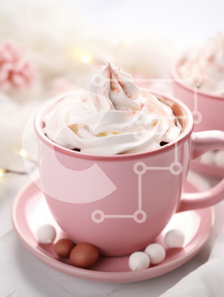 Σετ των 2 Intra Συλλεκτικό Ξύλινο Παζλ Plywood  4mm - Νόστιμη σαντιγί σε ροζ φλιτζάνι Σε Ξύλινο Κουτί - Διαστάσεις: 10x10 cm – 25 κομμάτια