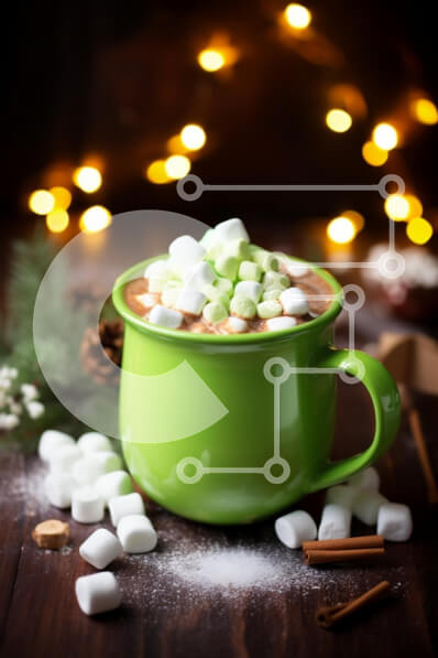 Σετ των 2 Intra Συλλεκτικό Ξύλινο Παζλ Plywood  4mm - Ζεστή σοκολάτα με Marshmallows σε ένα ζεστό περιβάλλον Σε Ξύλινο Κουτί - Διαστάσεις: 10x10 cm – 25 κομμάτια