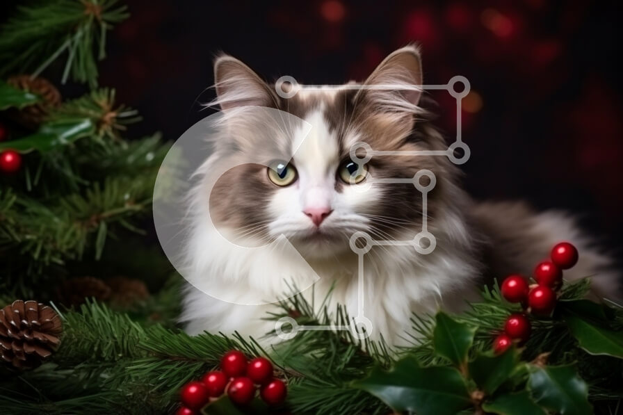 Σετ των 2 Intra Συλλεκτικό Ξύλινο Παζλ Plywood  4mm - Αφράτη γάτα ανάμεσα στα χόρτα των διακοπών Σε Ξύλινο Κουτί - Διαστάσεις: 10x10 cm – 25 κομμάτια