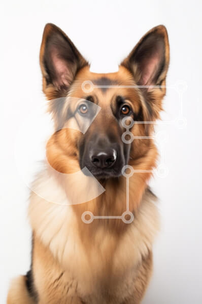 Σετ των 2 Intra Συλλεκτικό Ξύλινο Παζλ Plywood  4mm - Πορτρέτο ενός γερμανικού ποιμενικού σκύλου Σε Ξύλινο Κουτί - Διαστάσεις: 10x10 cm – 25 κομμάτια