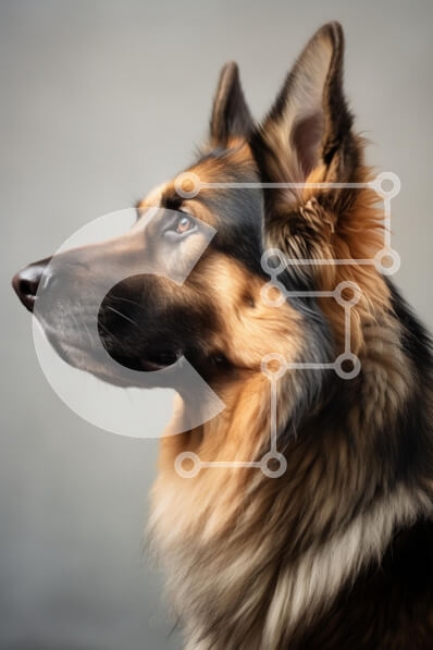 Σετ των 2 Intra Συλλεκτικό Ξύλινο Παζλ Plywood  4mm - Προφίλ ενός Γερμανικού Ποιμενικού Σκύλου Σε Ξύλινο Κουτί - Διαστάσεις: 10x10 cm – 25 κομμάτια