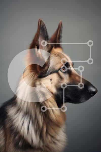 Σετ των 2 Intra Συλλεκτικό Ξύλινο Παζλ Plywood  4mm - Προφίλ ενός Γερμανικού Ποιμενικού Σκύλου Σε Ξύλινο Κουτί - Διαστάσεις: 10x10 cm – 25 κομμάτια