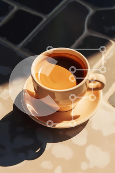 Σετ των 2 Intra Συλλεκτικό Ξύλινο Παζλ Plywood  4mm - Φλιτζάνι καφέ σε ένα τραπέζι Σε Ξύλινο Κουτί - Διαστάσεις: 10x10 cm – 25 κομμάτια