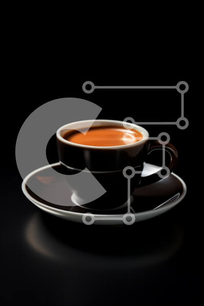 Σετ των 2 Intra Συλλεκτικό Ξύλινο Παζλ Plywood  4mm - Κομψό φλιτζάνι καφέ σε σκούρο φόντο Σε Ξύλινο Κουτί - Διαστάσεις: 10x10 cm – 25 κομμάτια