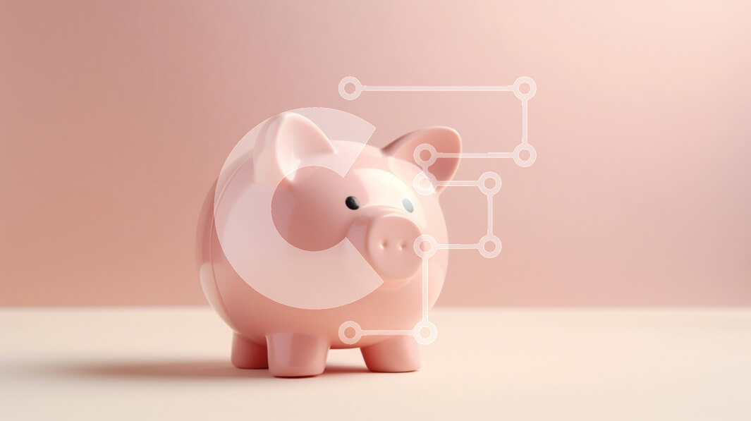 Intra Συλλεκτικό Ξύλινο Παζλ Plywood  4mm - Χαριτωμένος ροζ κουμπαράς σε παστέλ φόντο Σε Ξύλινο Κουτί - Διαστάσεις: 10x10 cm – 25 κομμάτια