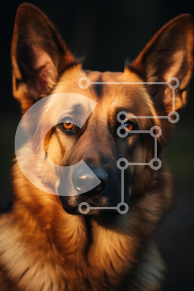 Σετ των 2 Intra Συλλεκτικό Ξύλινο Παζλ Plywood  4mm - Πορτρέτο γερμανικού ποιμενικού σκύλου Σε Ξύλινο Κουτί - Διαστάσεις: 10x10 cm – 25 κομμάτια