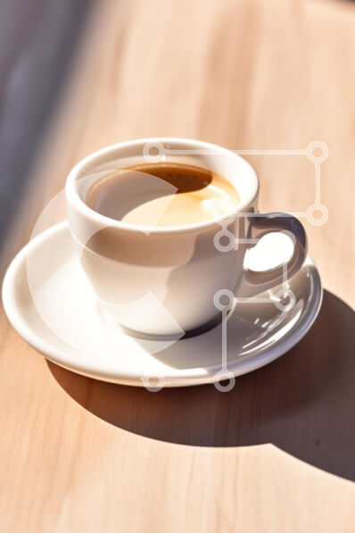 Σετ των 2 Intra Συλλεκτικό Ξύλινο Παζλ Plywood  4mm - Εσπρέσο σε λευκό φλιτζάνι σε ξύλινο τραπέζι Σε Ξύλινο Κουτί - Διαστάσεις: 10x10 cm – 25 κομμάτια