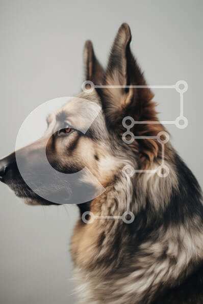 Σετ των 2 Intra Συλλεκτικό Ξύλινο Παζλ Plywood  4mm - Προφίλ ενός Γερμανικού Ποιμενικού Σκύλου Σε Ξύλινο Κουτί - Διαστάσεις: 10x10 cm – 25 κομμάτια