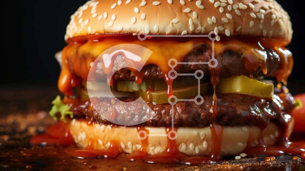 Σετ των 2 Intra Συλλεκτικό Ξύλινο Παζλ Plywood  4mm - Ζουμερό Burger με τυρί και γαρνιτούρες Σε Ξύλινο Κουτί - Διαστάσεις: 10x10 cm – 25 κομμάτια