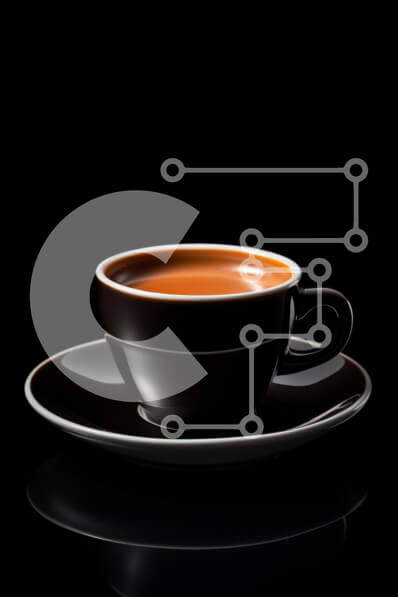 Σετ των 2 Intra Συλλεκτικό Ξύλινο Παζλ Plywood  4mm - Κομψή κούπα μαύρου καφέ με πιατάκι Σε Ξύλινο Κουτί - Διαστάσεις: 10x10 cm – 25 κομμάτια