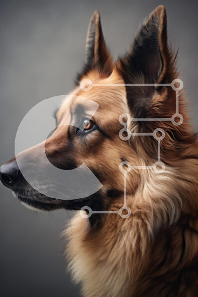 Σετ των 2 Intra Συλλεκτικό Ξύλινο Παζλ Plywood  4mm - Προφίλ ενός Γερμανικού Ποιμενικού Σκύλου Σε Ξύλινο Κουτί - Διαστάσεις: 10x10 cm – 25 κομμάτια