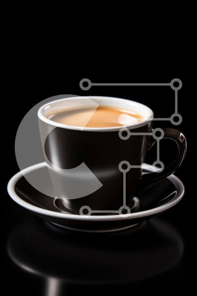 Σετ των 2 Intra Συλλεκτικό Ξύλινο Παζλ Plywood  4mm - Κομψό μαύρο φλιτζάνι καφέ με καφέ Σε Ξύλινο Κουτί - Διαστάσεις: 10x10 cm – 25 κομμάτια