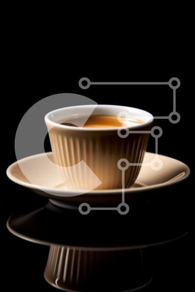 Σετ των 2 Intra Συλλεκτικό Ξύλινο Παζλ Plywood  4mm - Φλιτζάνι τσάι σε μαύρο φόντο Σε Ξύλινο Κουτί - Διαστάσεις: 10x10 cm – 25 κομμάτια