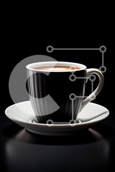 Σετ των 2 Intra Συλλεκτικό Ξύλινο Παζλ Plywood  4mm - Κομψό φλιτζάνι καφέ σε μαύρο φόντο Σε Ξύλινο Κουτί - Διαστάσεις: 10x10 cm – 25 κομμάτια