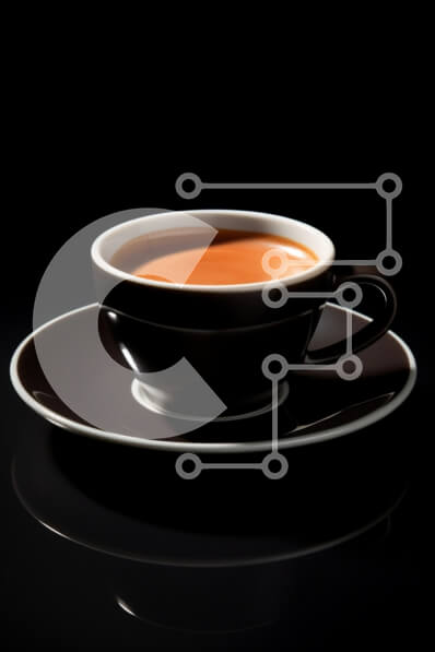 Σετ των 2 Intra Συλλεκτικό Ξύλινο Παζλ Plywood  4mm - Κομψό φλιτζάνι καφέ σε σκούρο φόντο Σε Ξύλινο Κουτί - Διαστάσεις: 10x10 cm – 25 κομμάτια