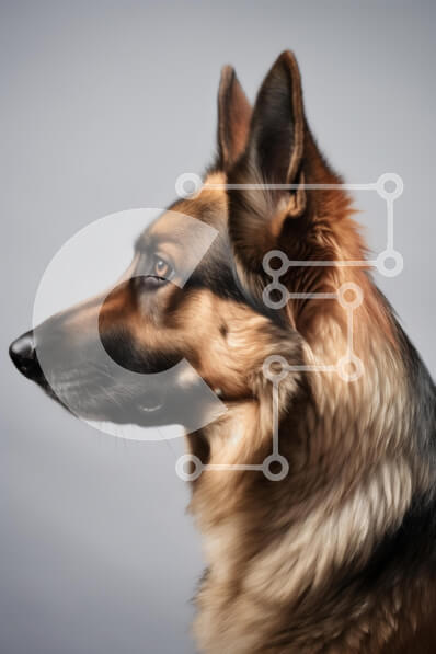 Σετ των 2 Intra Συλλεκτικό Ξύλινο Παζλ Plywood  4mm - Γερμανικός Ποιμενικός Σκύλος στο Προφίλ Σε Ξύλινο Κουτί - Διαστάσεις: 10x10 cm – 25 κομμάτια