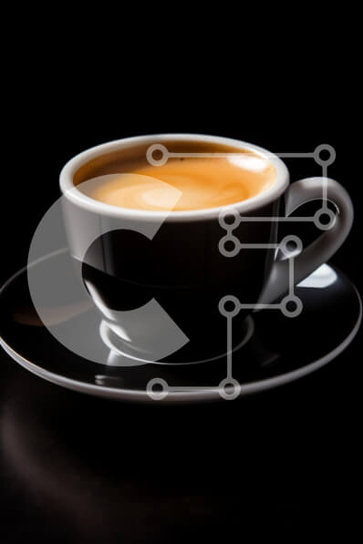 Σετ των 2 Intra Συλλεκτικό Ξύλινο Παζλ Plywood  4mm - Κοντινό πλάνο του φλιτζάνι καφέ σε μαύρο φόντο Σε Ξύλινο Κουτί - Διαστάσεις: 10x10 cm – 25 κομμάτια