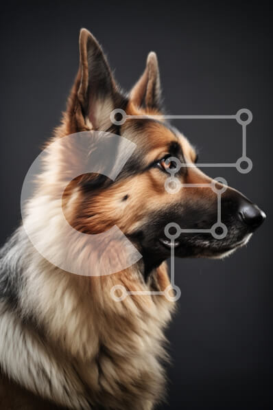 Σετ των 2 Intra Συλλεκτικό Ξύλινο Παζλ Plywood  4mm - Προφίλ Γερμανικού Ποιμενικού Σκύλου Σε Ξύλινο Κουτί - Διαστάσεις: 10x10 cm – 25 κομμάτια