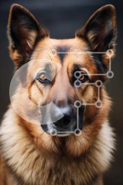 Σετ των 2 Intra Συλλεκτικό Ξύλινο Παζλ Plywood  4mm - Close-up πορτρέτο ενός σκύλου Σε Ξύλινο Κουτί - Διαστάσεις: 10x10 cm – 25 κομμάτια