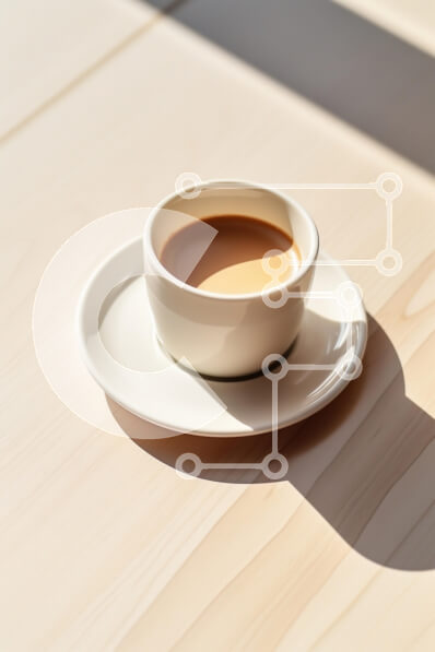 Σετ των 2 Intra Συλλεκτικό Ξύλινο Παζλ Plywood  4mm - Καφές σε λευκό κεραμικό φλιτζάνι σε ξύλινο τραπέζι Σε Ξύλινο Κουτί - Διαστάσεις: 10x10 cm – 25 κομμάτια