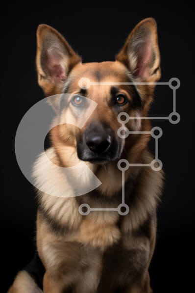 Σετ των 2 Intra Συλλεκτικό Ξύλινο Παζλ Plywood  4mm - Majestic Dog Portrait Σε Ξύλινο Κουτί - Διαστάσεις: 10x10 cm – 25 κομμάτια