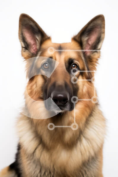 Σετ των 2 Intra Συλλεκτικό Ξύλινο Παζλ Plywood  4mm - Κοντινό πλάνο πορτρέτο ενός γερμανικού ποιμενικού σκύλου Σε Ξύλινο Κουτί - Διαστάσεις: 10x10 cm – 25 κομμάτια