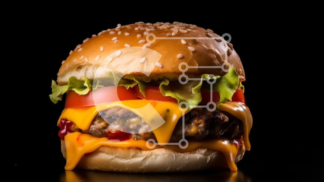 Σετ των 2 Intra Συλλεκτικό Ξύλινο Παζλ Plywood  4mm - Νόστιμο χάμπουργκερ με τυρί και φρέσκα λαχανικά Σε Ξύλινο Κουτί - Διαστάσεις: 10x10 cm – 25 κομμάτια