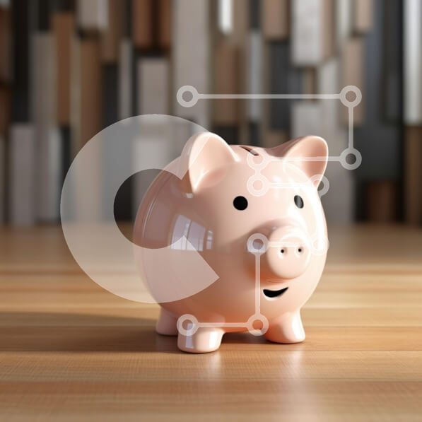 Intra Συλλεκτικό Ξύλινο Παζλ Plywood  4mm - Ροζ κουμπαράς σε ξύλινη επιφάνεια Σε Ξύλινο Κουτί - Διαστάσεις: 10x10 cm – 25 κομμάτια